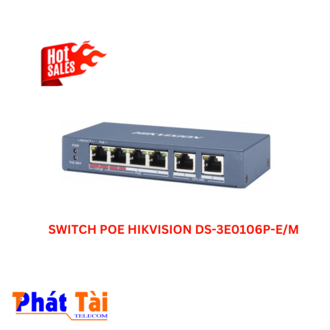 SWITCH POE HIKVISION DS-3E0106P-E/M