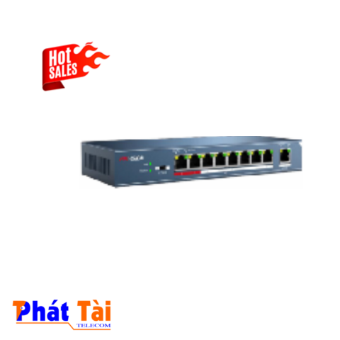 Switch mạng 8 cổng PoE 100M, 1 cổng uplink 10/100M , Layer 2