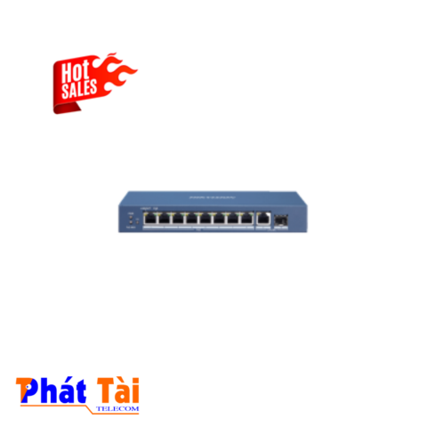 Switch POE GIGABIT 8 cổng PoE 1000M, 1 cổng uplink 1000M, 1 Cổng SFP 1000M Layer 2