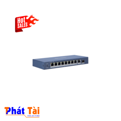 Switch POE GIGABIT 8 cổng PoE 1000M, 1 cổng uplink 1000M, 1 Cổng SFP 1000M Layer 2