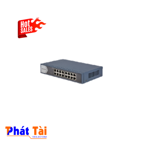 Switch mạng 16 cổng 10/100/1000Mbps tự tương thích, 02 Cổng uplink 10/100/1000M  (cổng 15, 16) , Layer 2