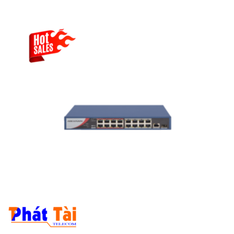 Switch mạng 16 cổng PoE 100M, 1 cổng uplink 1000M, 1 cổng SFP độc lập 10/100/1000M , Layer 2