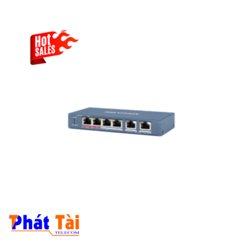 Switch mạng Hi POE 4 cổng 100M, 2 cổng uplink 10/100M , Layer 2 DS-3E0106HP-E