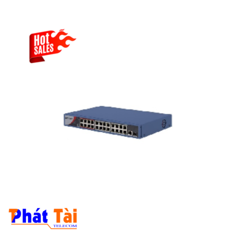 Switch mạng 24 cổng PoE 100M, 1 cổng uplink 1000M, 1 cổng SFP độc lập 10/100/1000M , Layer 2