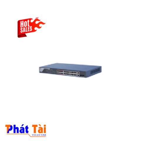 Switch mạng 24 cổng PoE 100M, 2 cổng uplink 10/100/1000M, 2 cổng SFP, Layer 2